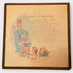 Vintage Heirloom Editions What Is A Grandma Poem Wall Decor 1976‎ Illustration